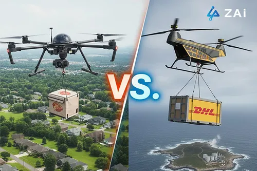 Vergleich von Lieferdrohnenlösungen vs. industriellen Frachtdrohnenlösungen