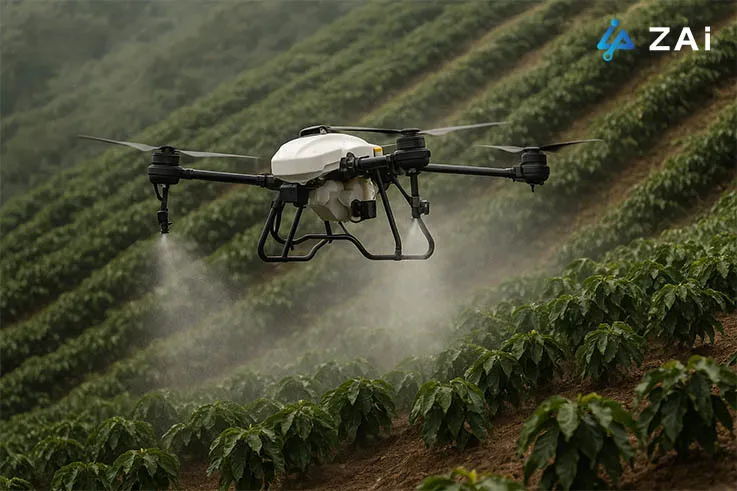 Lösung der Herausforderung ungleichmäßiger Abdeckung: Eine Erfolgsgeschichte der ZAi-Q100-Drohne im kommerziellen Kaffeeanbau